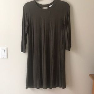Army green flowy t shirt dress